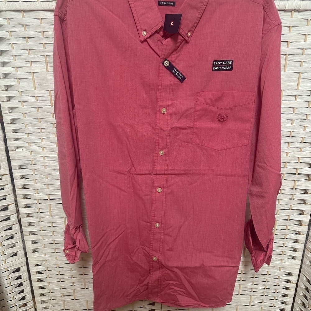 Men’s CHAPS Easy Care Oxford style shirt‎ size xl salmon color